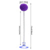 Purple fluffy spring cat toy with a suction cup base