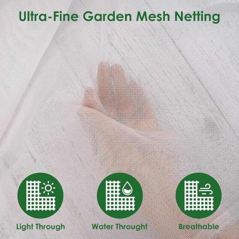 Ultra-Fine Garden Mesh Netting showing light, water, and breathable properties.