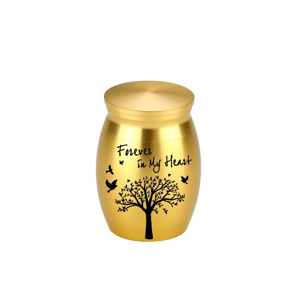 Aluminum Memorial Urn with Tree of Life Design for Ashes of Humans or Pets