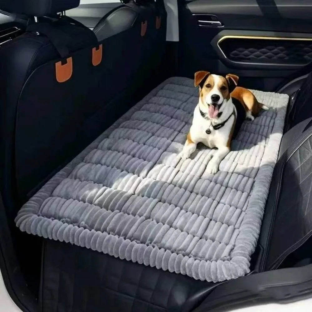 Non-Slip Plaid Dog Car Seat Cover with Washable Flannel