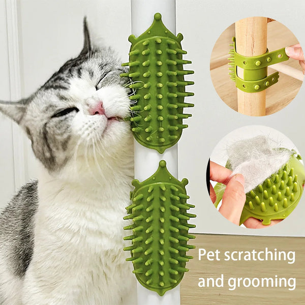 Pet Hair Removal Massage Comb for Cats - Self-Cleaning Grooming Brush