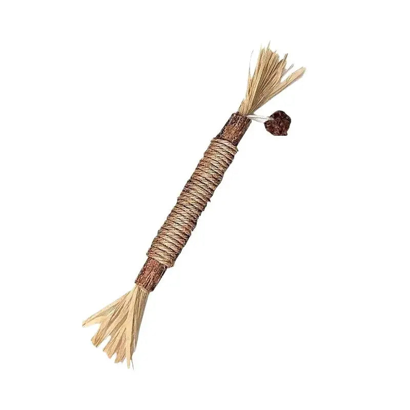 Natural Wooden Cat Teething Sticks with Sisal Rope