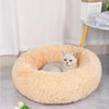 Cozy Plush Round Pet Bed with Detachable Washable Cover