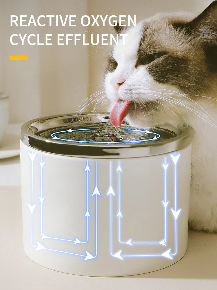 Dispensador de Agua Automático para Mascotas con Bol de Cerámica