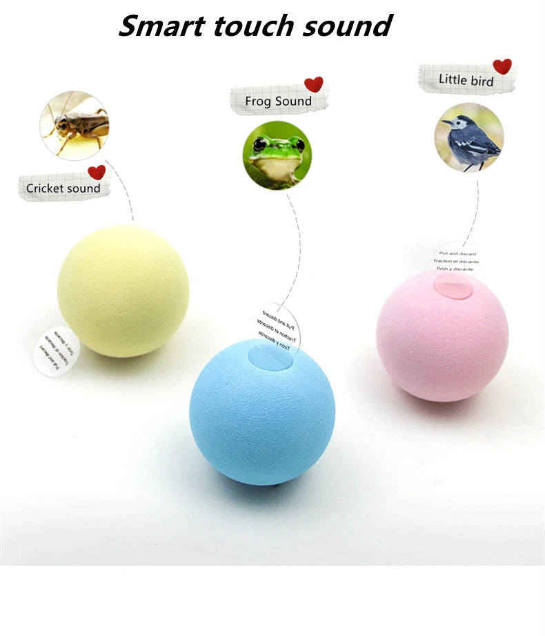 Pelota de Peluche Interactiva para Gatos con Sonidos Incorporados