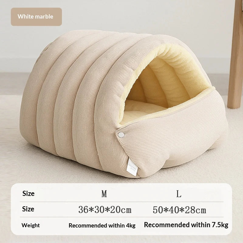Cozy Thermal Plush Cat Bed with Removable Washable Cover