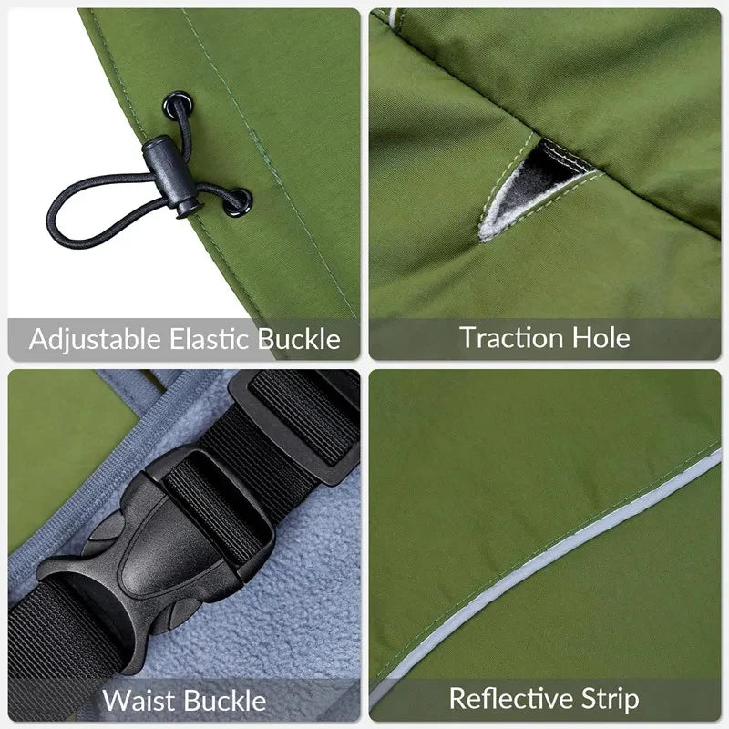 Waterproof Dog Raincoat with Reflective Strip and Adjustable Fit
