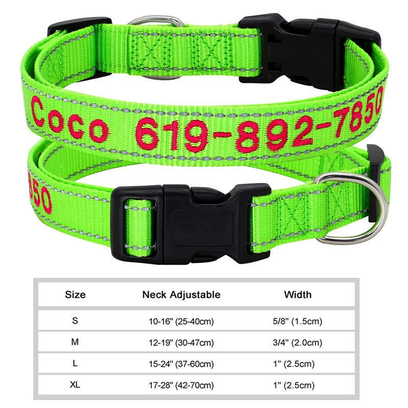 Personalisierte bestickte Nylon-Hundehalsband
