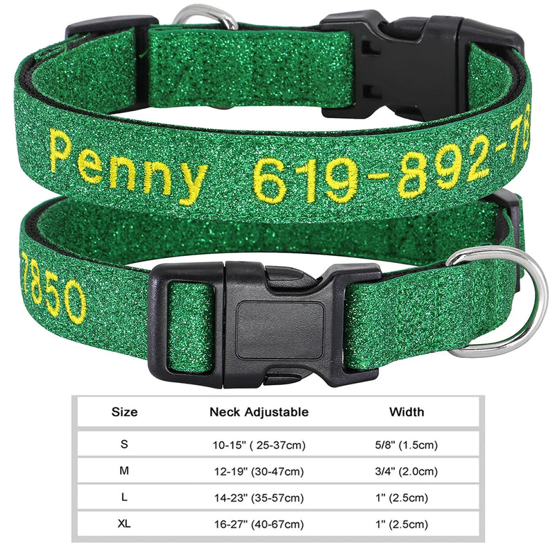 Personalisierte bestickte Nylon-Hundehalsband