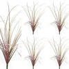 Four close-up views of dried ornamental grass decoration in shades of pink and green.