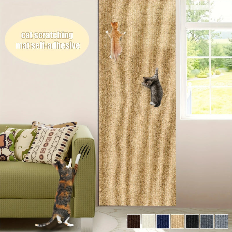 Self-Adhesive Cat Scratching Mat and Trimmable Post