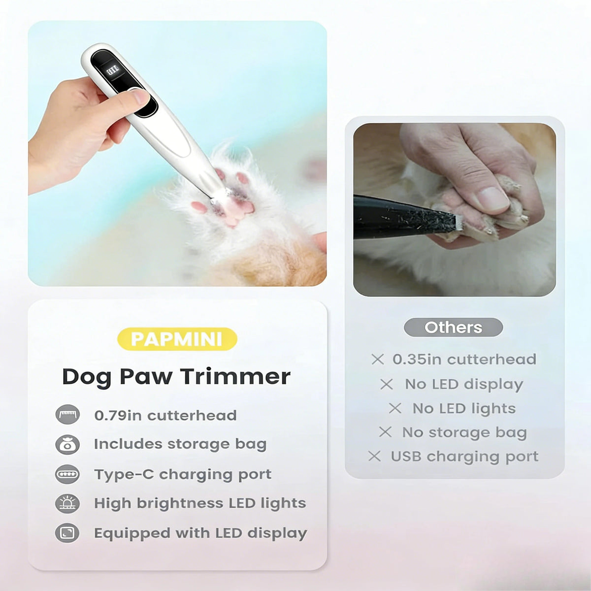 Quiet Mini Pet Hair Trimmer with Ceramic Blade