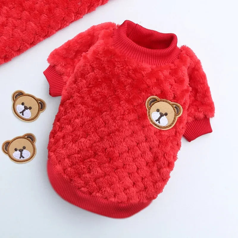 Cozy Fleece Dog Sweater for Small and Medium Breeds