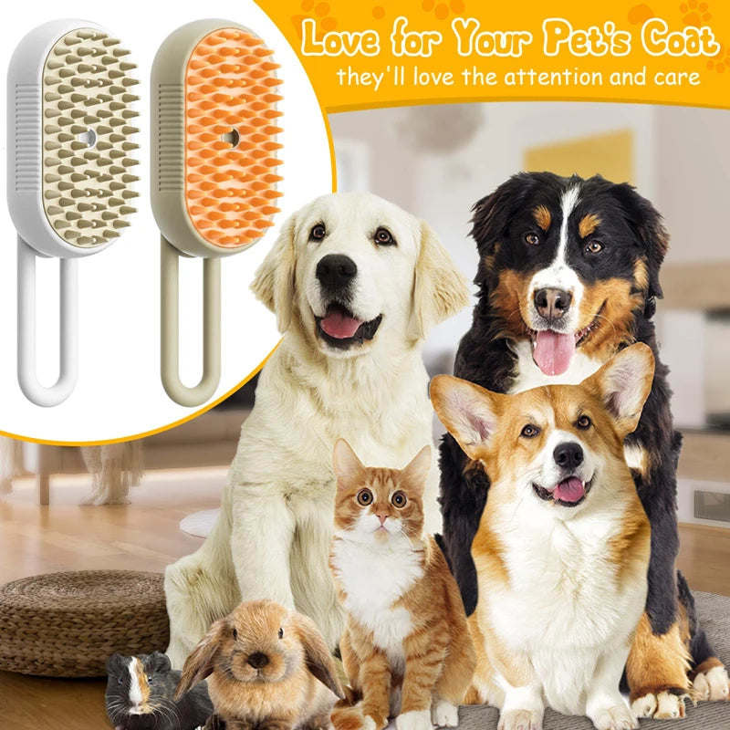 Cepillo de Vapor 3 en 1 para Gatos y Perros