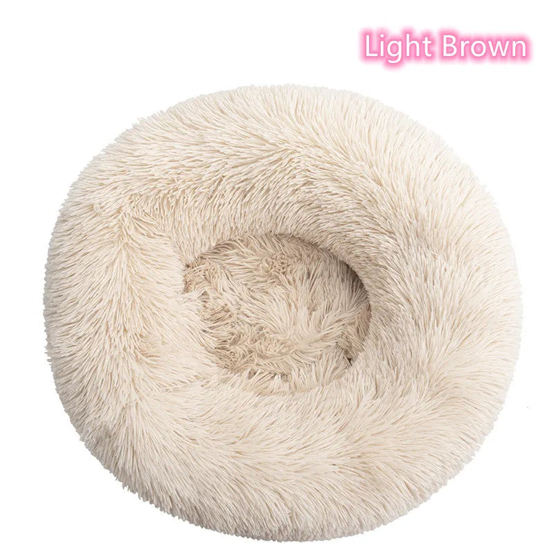 Lit Donut en Peluche Confortable pour Chat