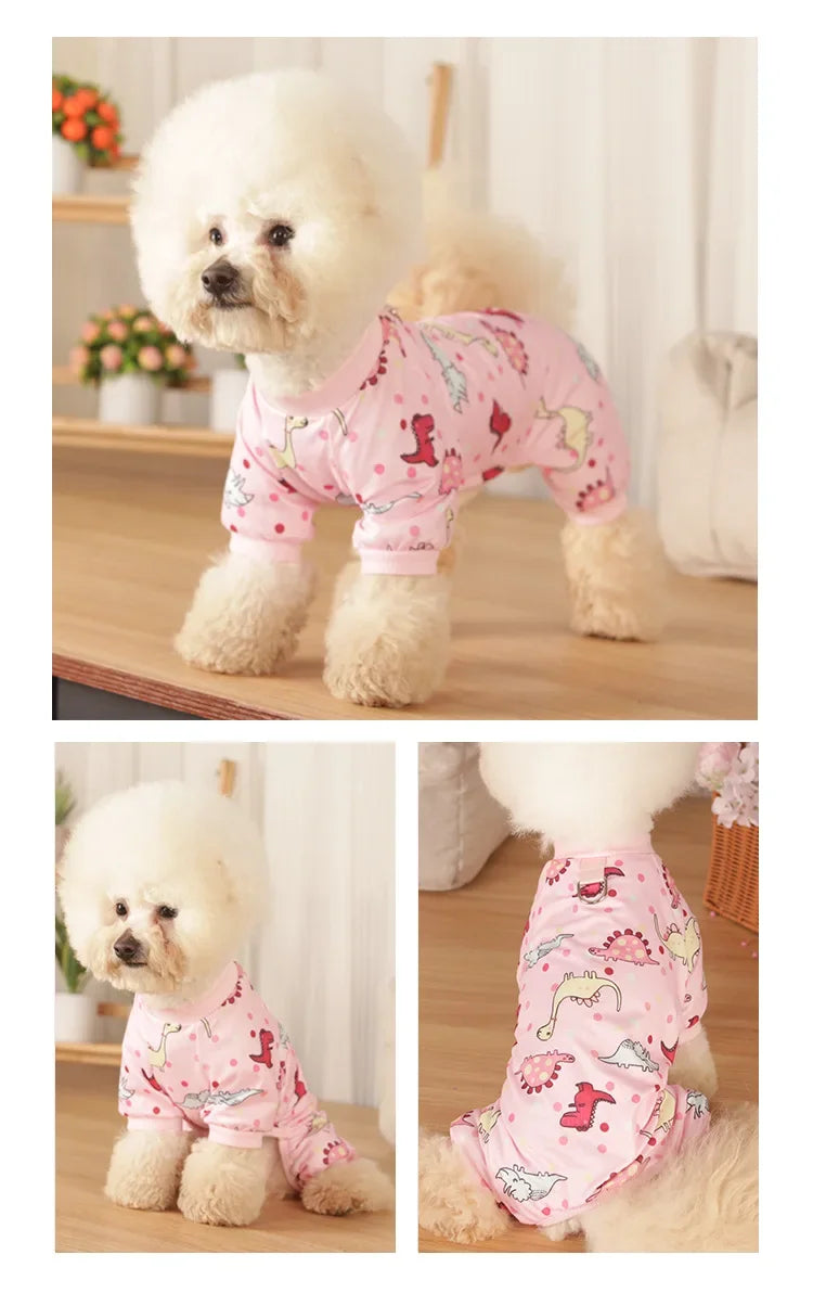 Soft Cotton Dog Pajamas for Small Breeds