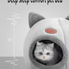 Cat Head-Shaped Cozy Cave Bed for Small to Medium Pets
