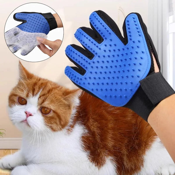 Five-Finger Pet Grooming Gloves