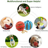 A diagram showing the multifunctional and super helpful features of a durable chew toy for dogs and cats.