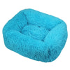 Lit carré en peluche de luxe pour chien