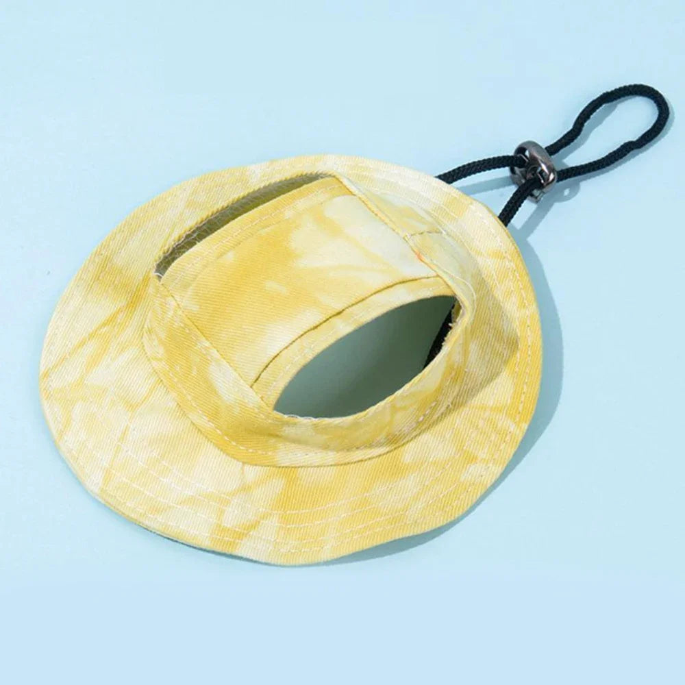Breathable Cotton Fisherman Hat for Dogs and Cats with Ear Holes