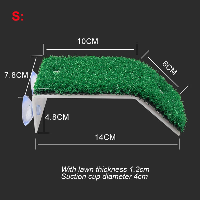 Turtle Basking Platform with Simulation Lawn Ramp