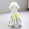Striped Bow Pet Dress with Elastic Waistband