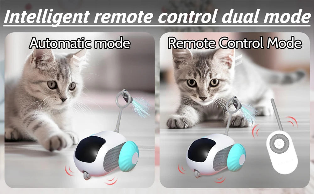 Interactive Smart Cat Toy Car with Remote Control