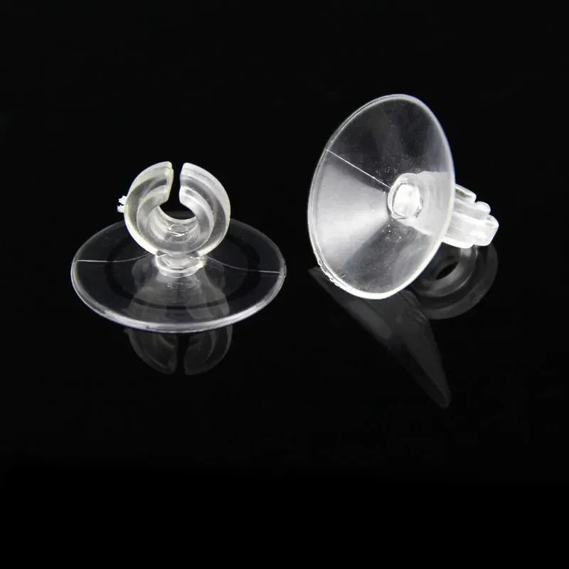 A set of ten 5mm aquarium air line suction cups for use in aquariums.