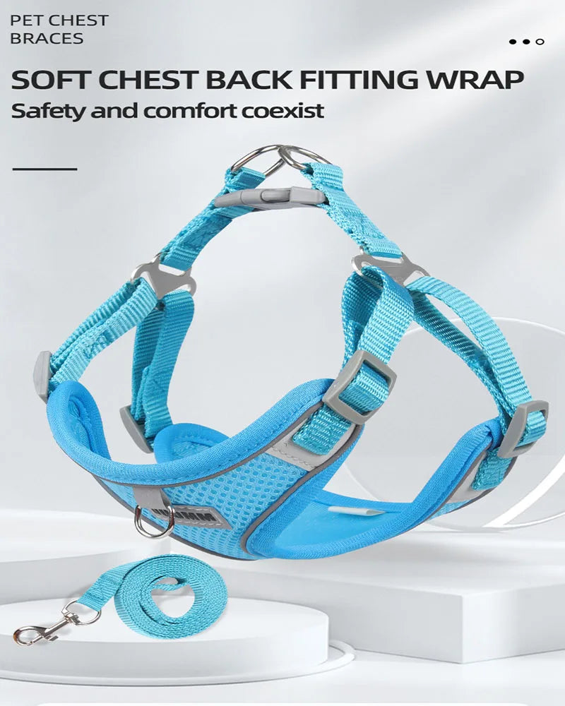 Dog Harness Leash Set with Reflective Strap for Small and Medium Dogs