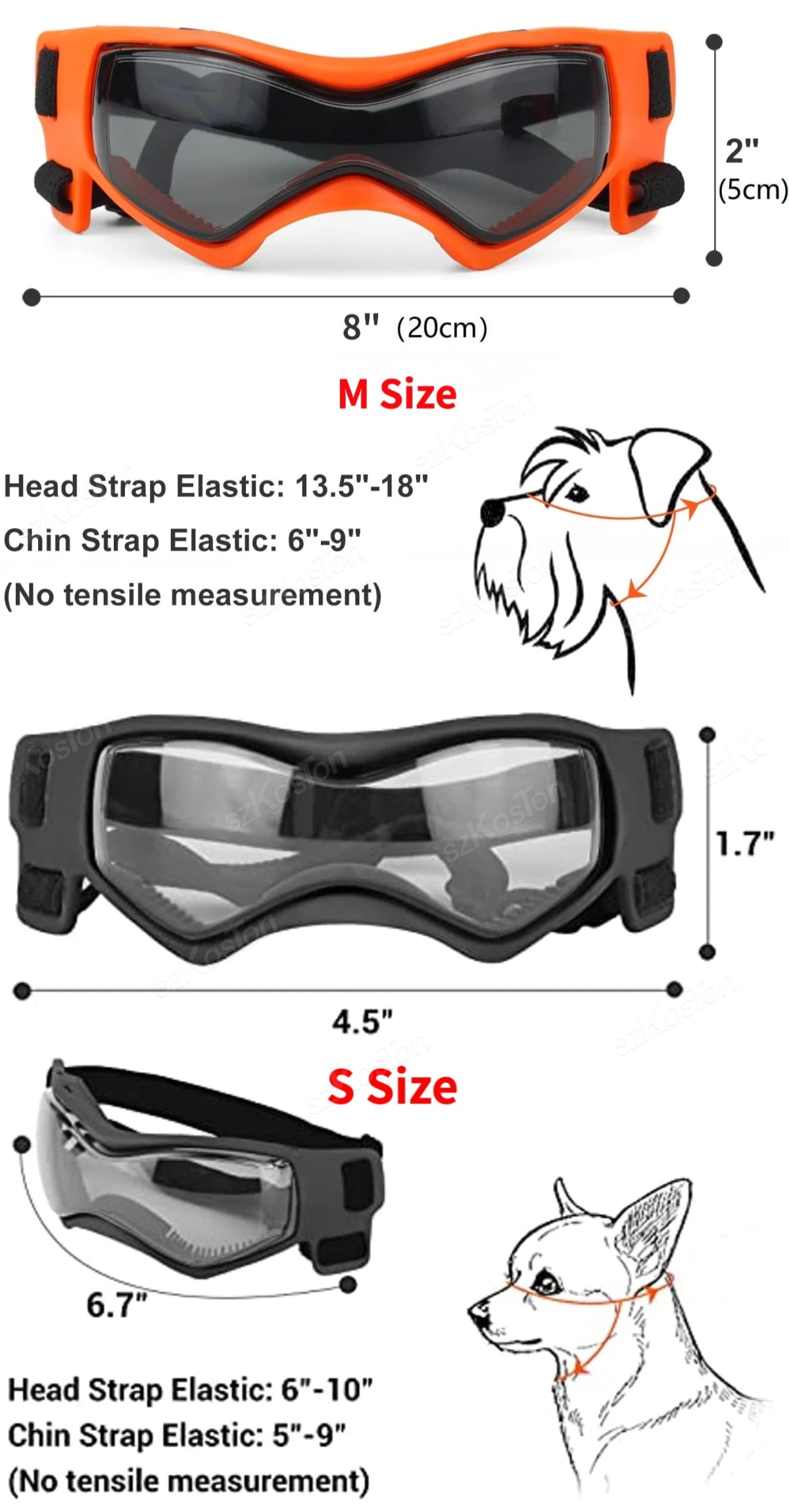 Adjustable UV Protection Dog Goggles for Small & Medium Breeds