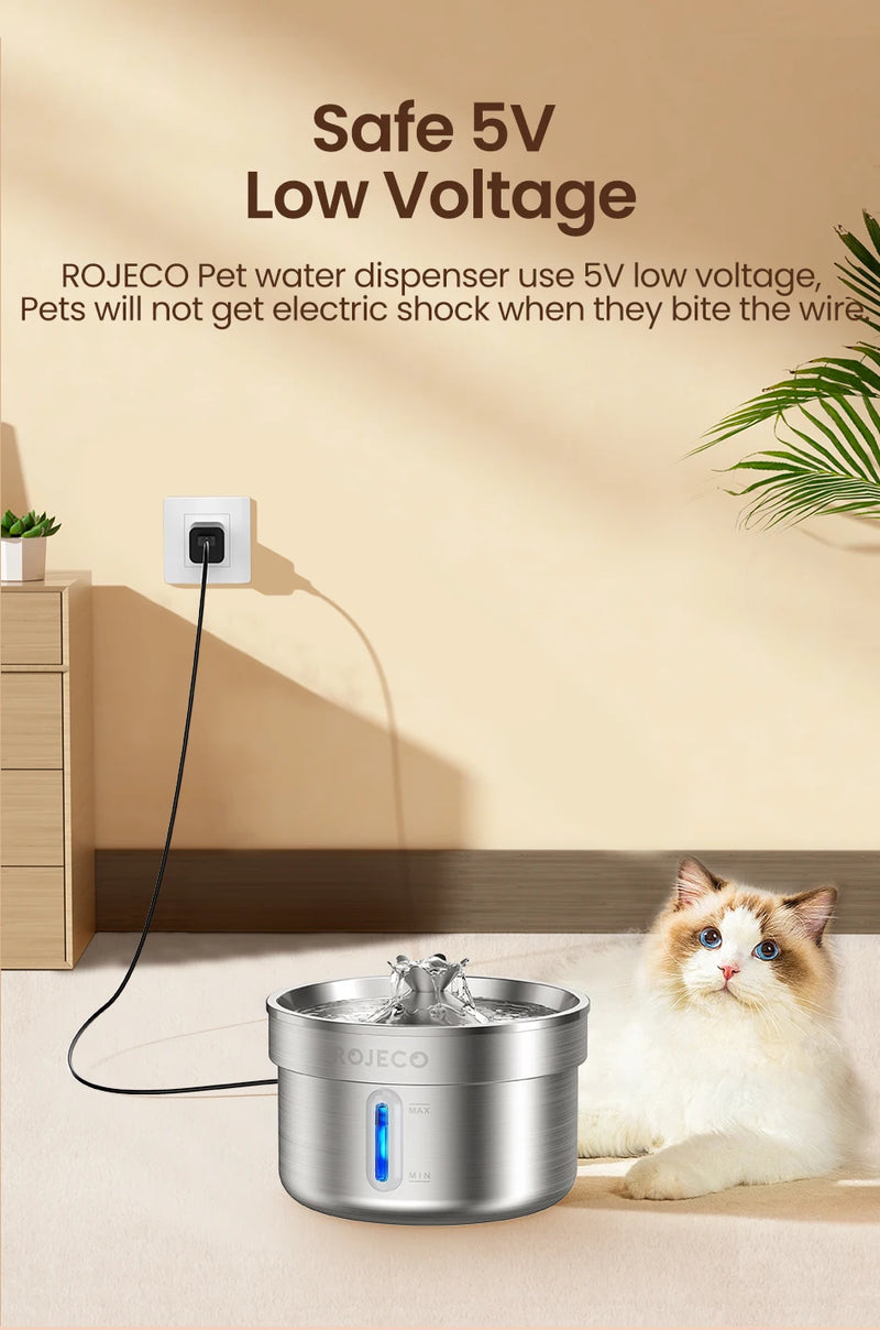 Fontaine à eau en acier inoxydable pour animaux