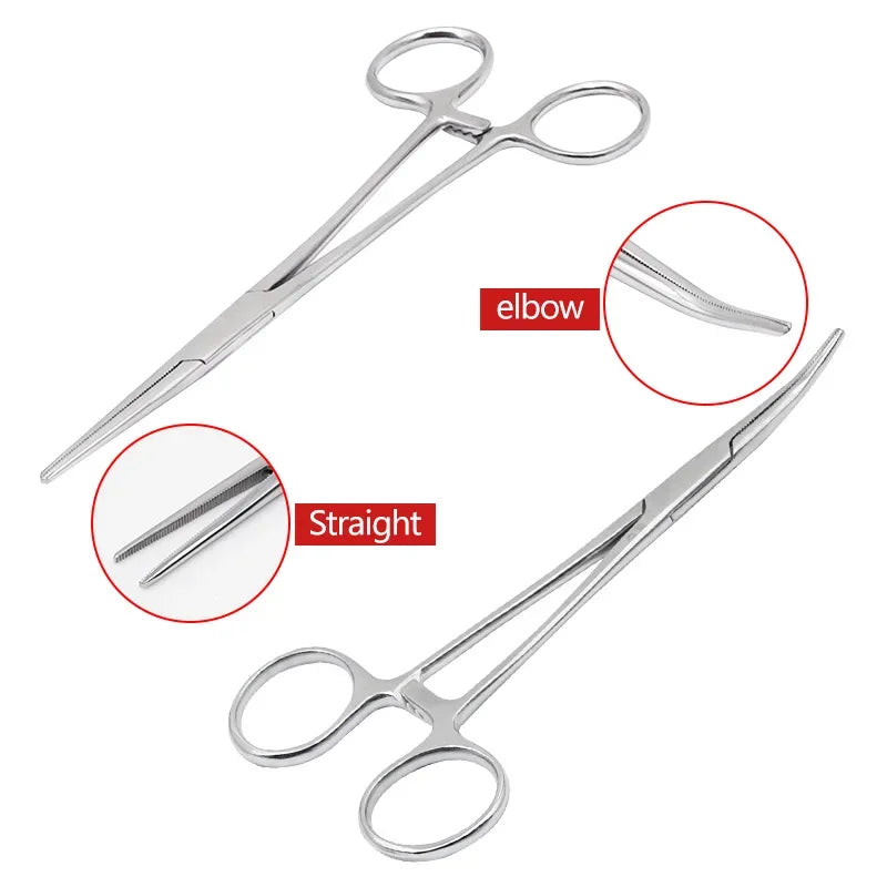 Stainless Steel Pet Grooming Tweezers with Curved Tip