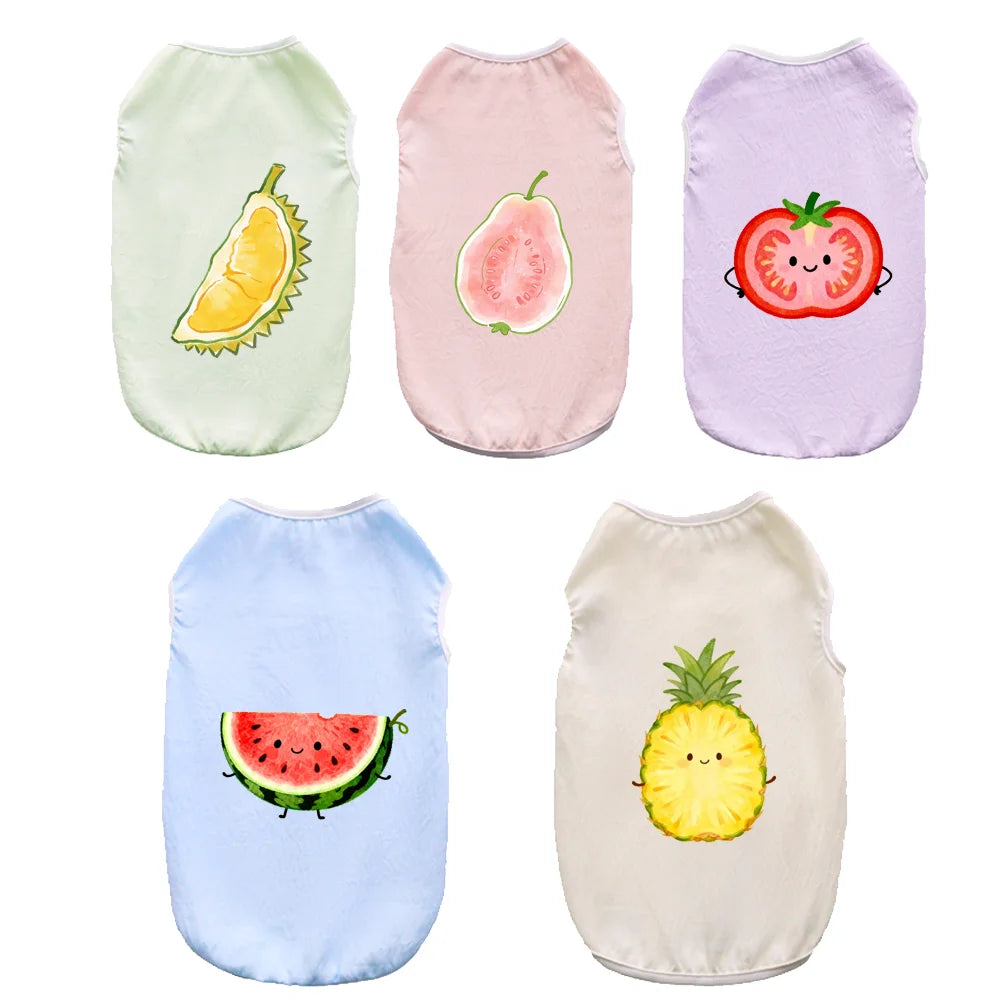 Breathable Fruit Print Pet Vest for Small Dogs and Cats