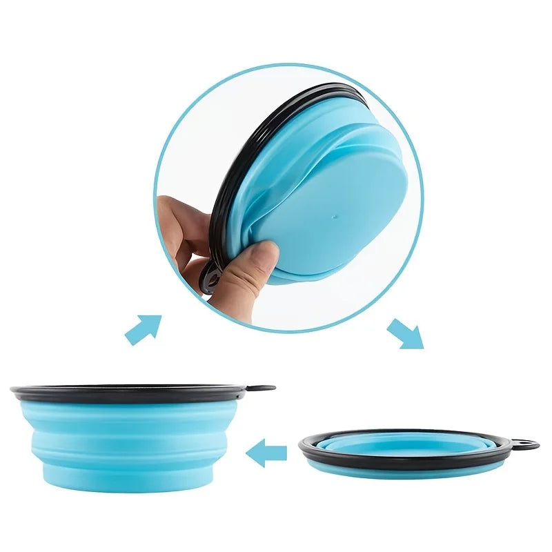 Collapsible Silicone Pet Travel Bowl for Food and Water