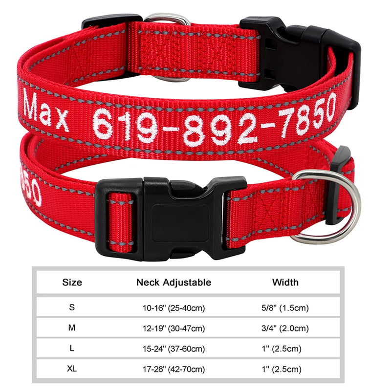 Personalisierte bestickte Nylon-Hundehalsband