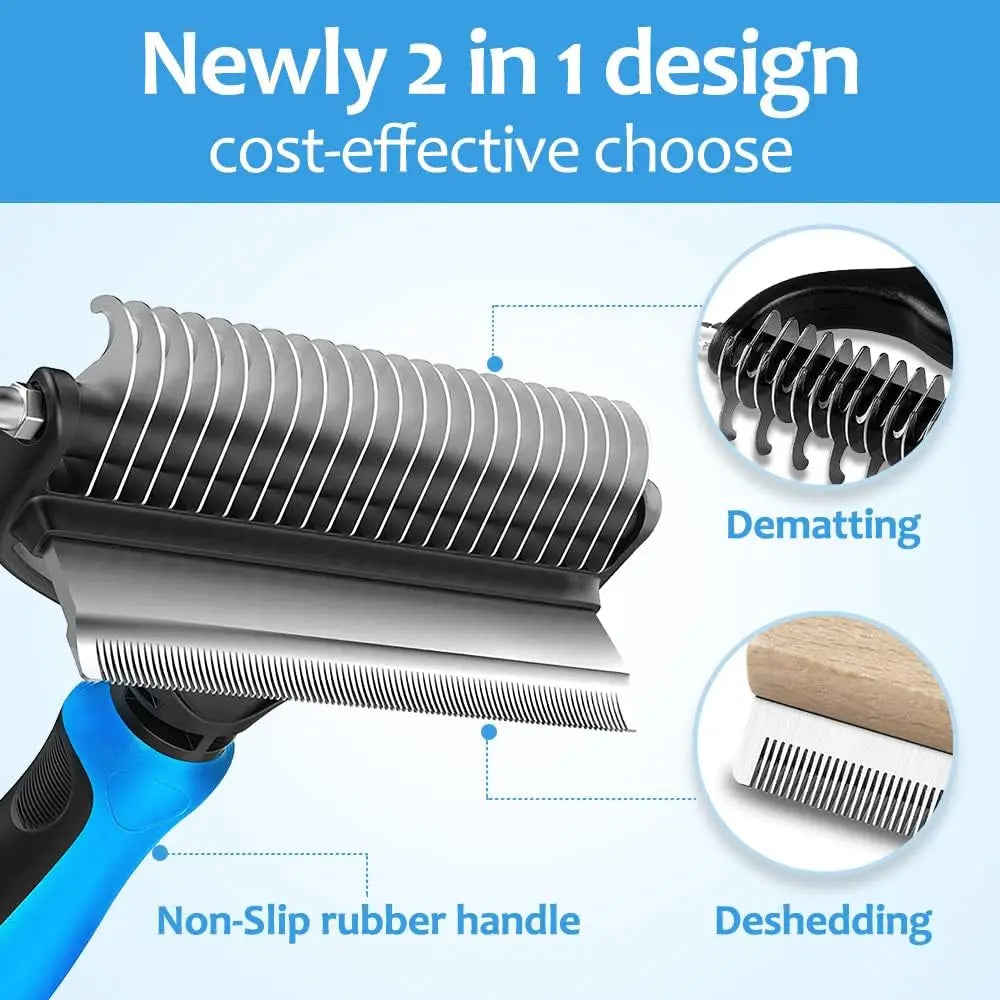 3-in-1 Pet Deshedding Brush for Dogs and Cats