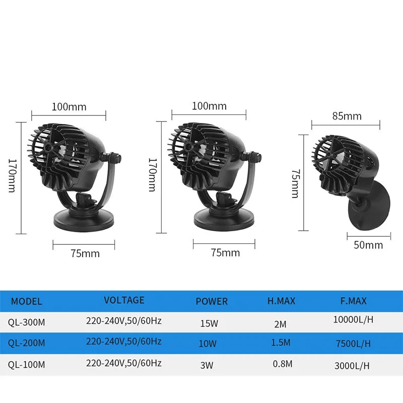 Compact Aquarium Wave Pump with Quiet Operation