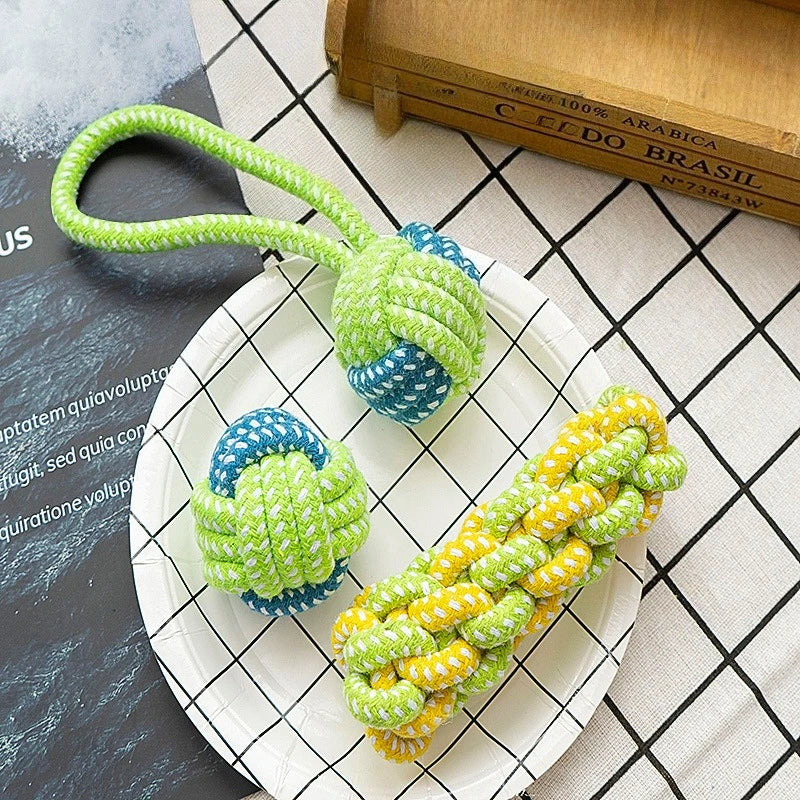 Durable Rope Ball Dog Toy for Chewing and Interactive Play
