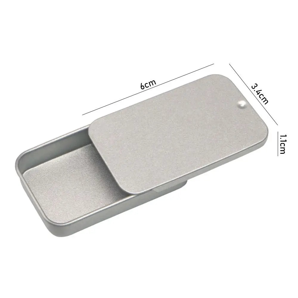 Compact Sliding Tin Box for Pills, Candy, and Small Essentials