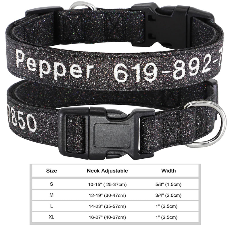 Personalisierte bestickte Nylon-Hundehalsband