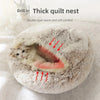Lit Semi-Ouvert en Peluche pour Chats et Chiens