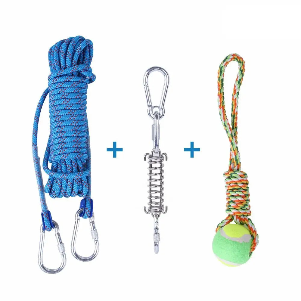 Cotton Rope Dog Spring Pole for Tug and Exercise