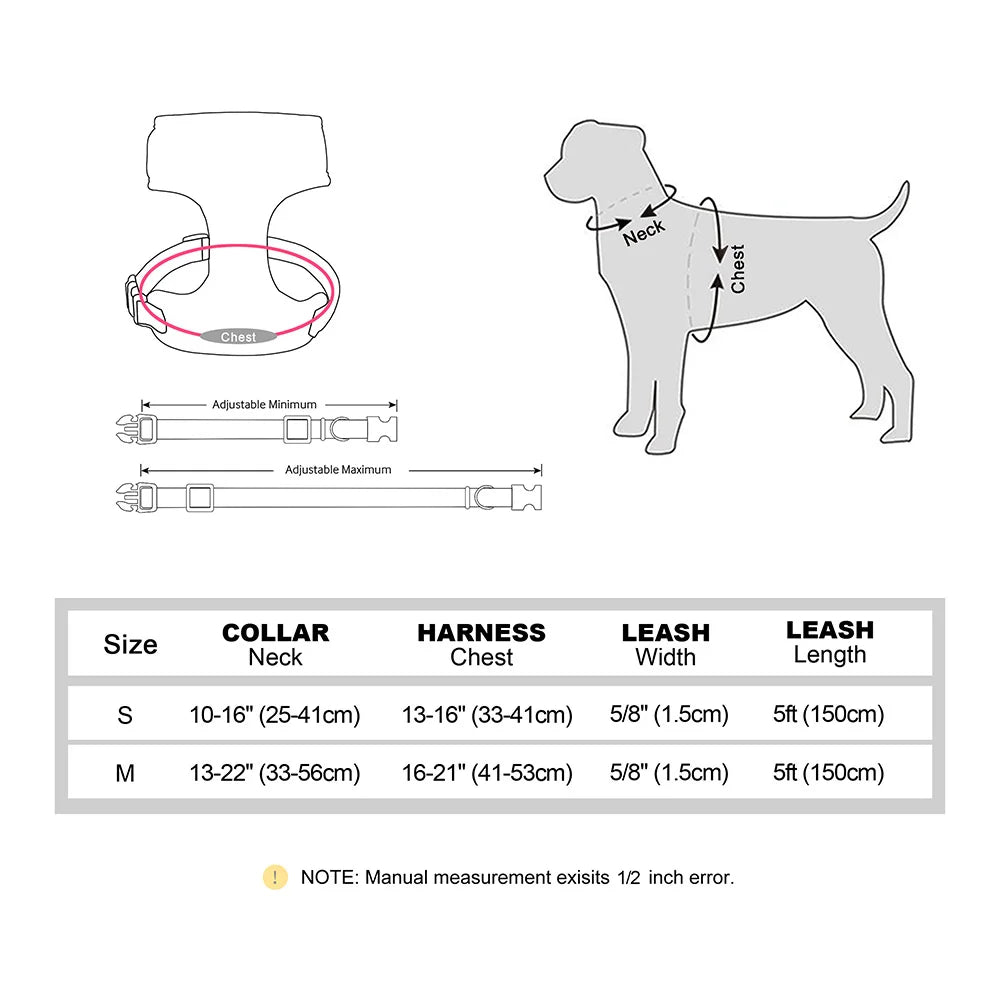 Bowknot Dog Harness, Collar & Leash Set