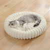 Round Donut Cat Bed - Ultra Soft Plush Pet Nest for Small Dogs and Cats