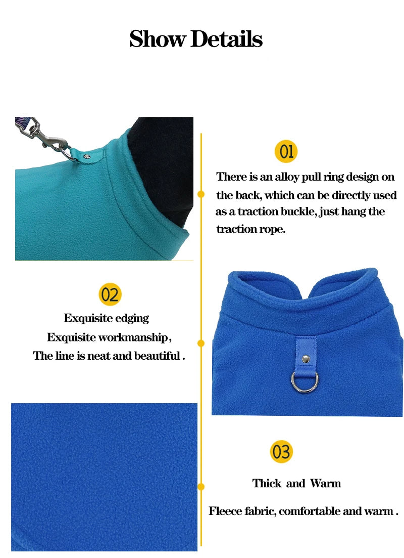 جاكيت كلب من فليس دافئ بحلقة D