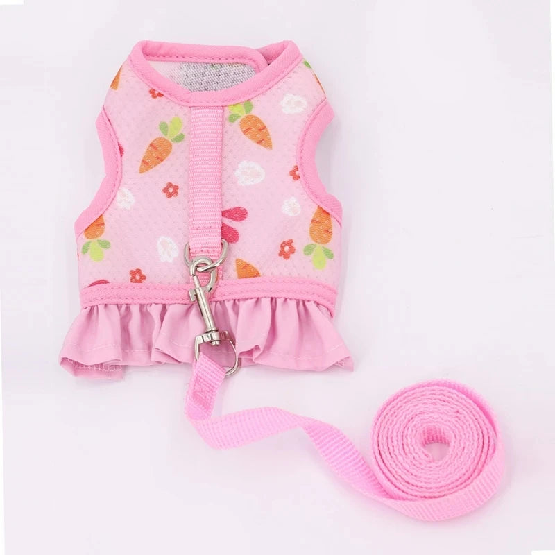 Adjustable Mesh Harness with Leash for Small Pets