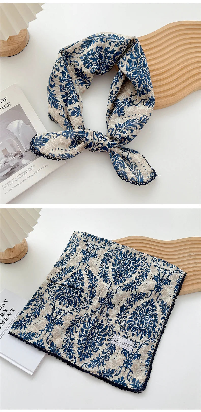 Square Cotton Scarf for Women – Versatile Neck & Hair Accessory