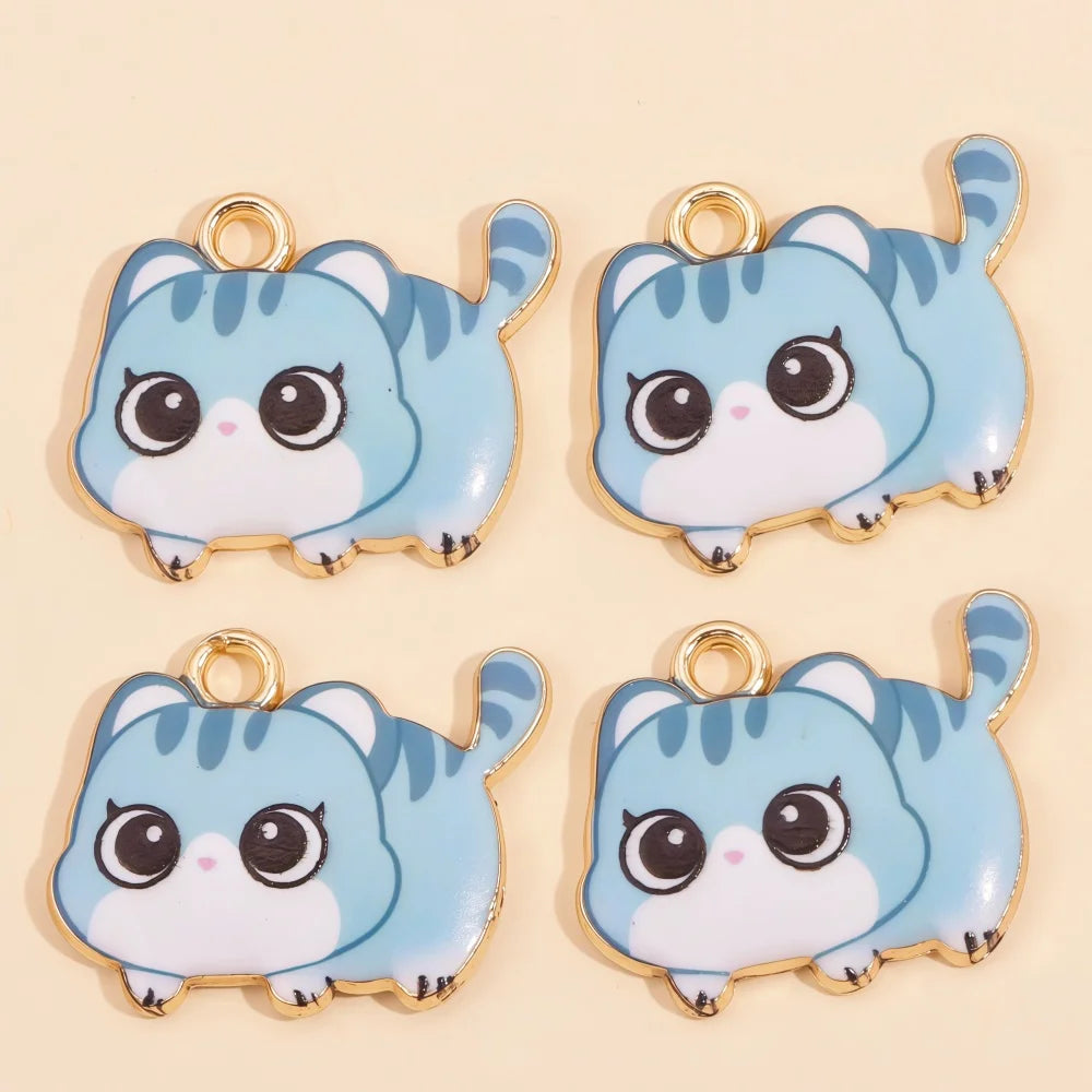 Colorful Cartoon Cat & Animal Enamel Charms for DIY Jewelry Making