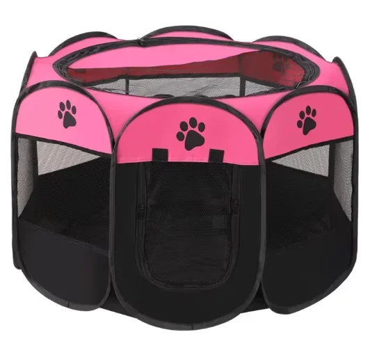 Foldable Oxford Cloth Pet Playpen with Mesh Roof